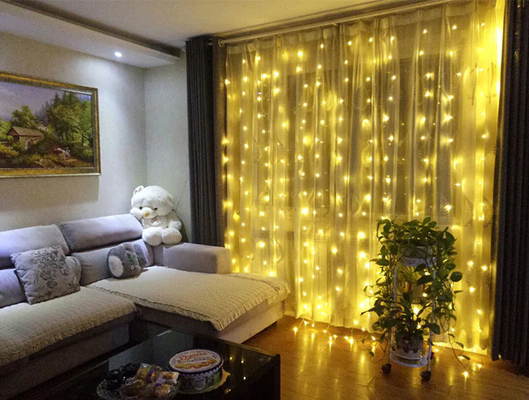 Christmas LED Curtain Lights, 3x3m Decorative Lights