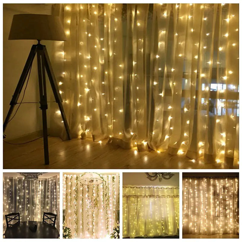 Christmas LED Curtain Lights, 3x3m Decorative Lights